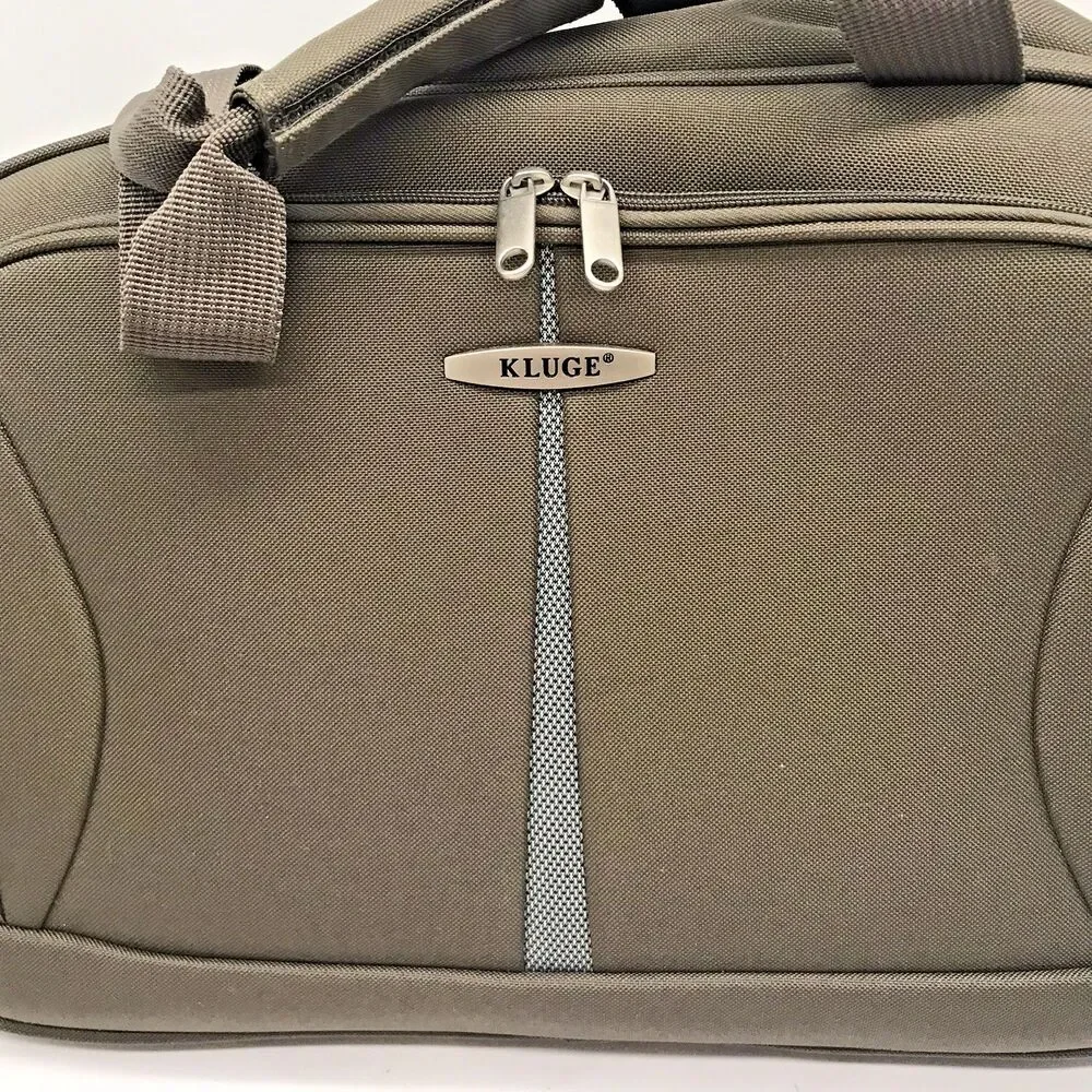 Kluge Brown Canvas Carry On Bag Travel Tote Weekender Duffle 18x12x8